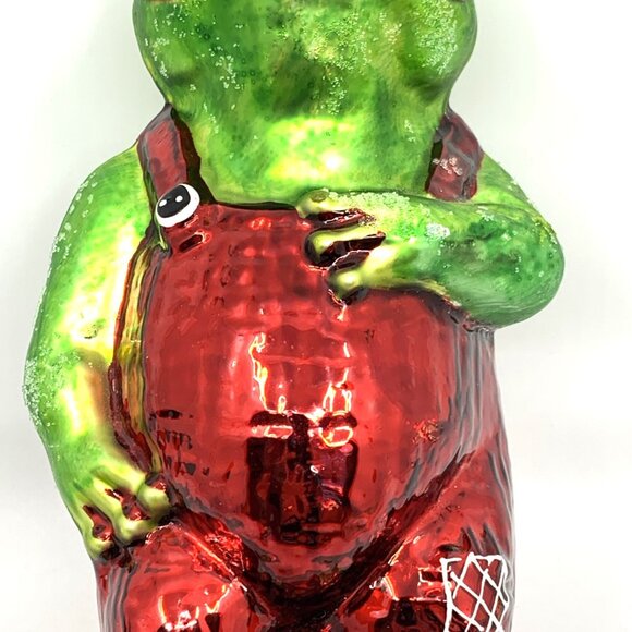 Christopher Radko Frog Daddy Blown Glass Ornament 96 386 0 Vintage 8" Tall Toad - Picture 8 of 12